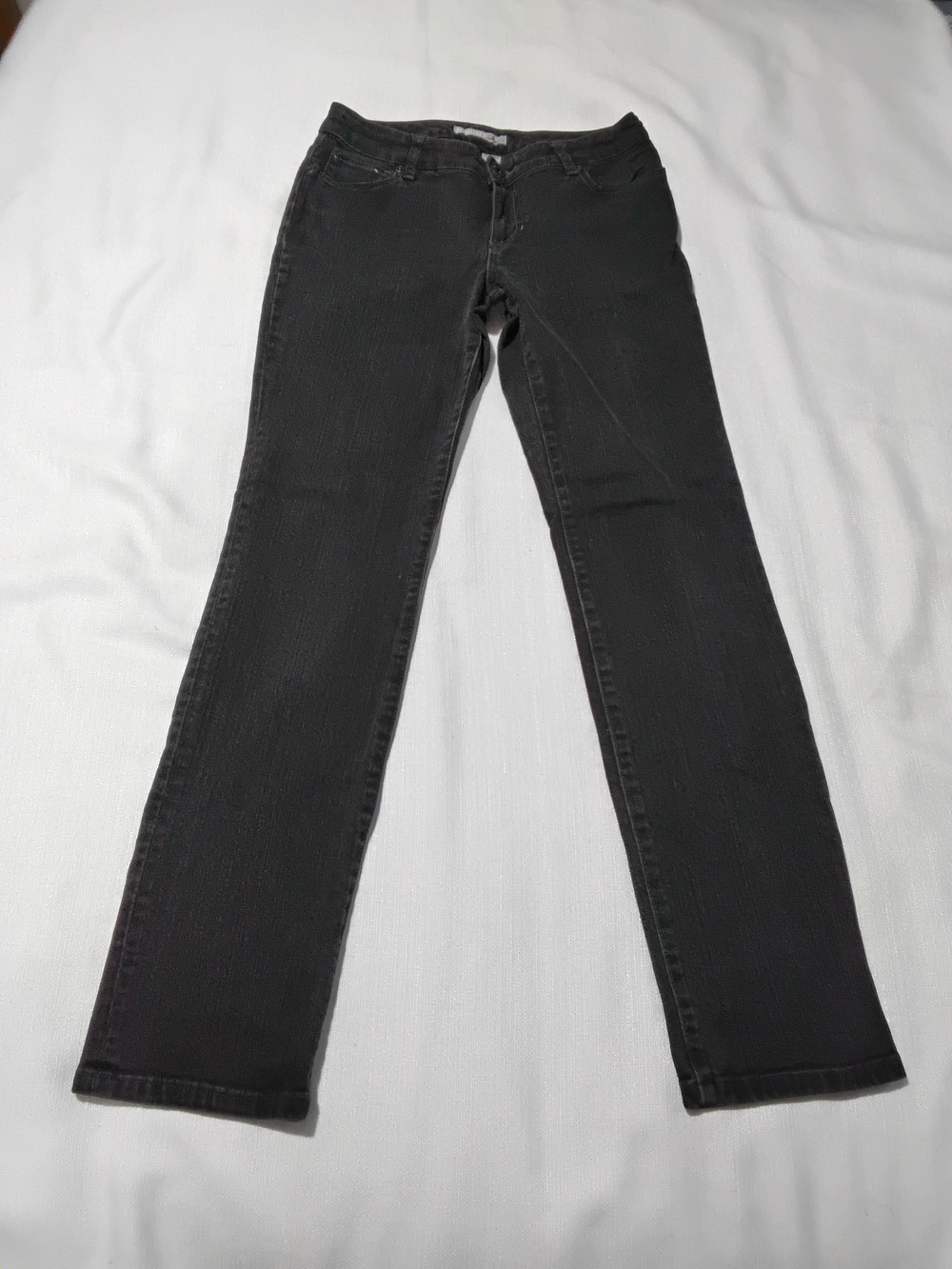 Chico's Platinum Black Straight-Leg Women's Jeans Sz 0.